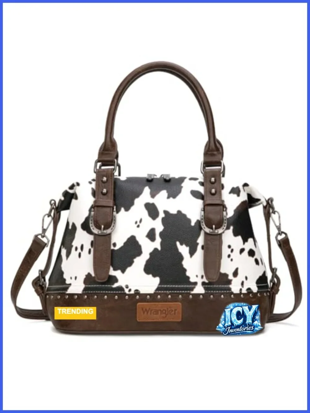 Wrangler Faux Leather Doctor Bag Barrel Satchel Purse